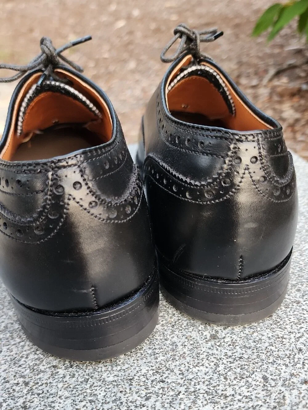 Alden 909 Black Leather Cap-Toe Brogue Oxford Shoes - Men Size 7.5 D